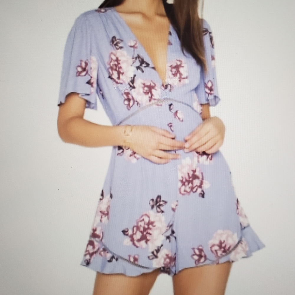 Aster the Label Cadence Floral Print Romper, Size Small